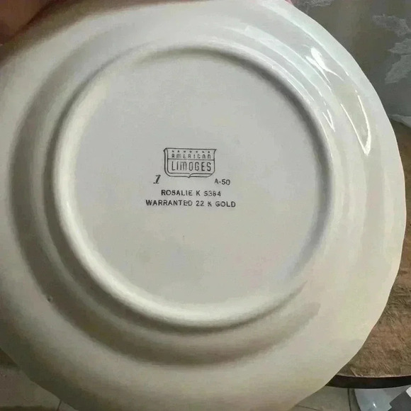 Vintage  Limoges Gold and Floral Plate - Picture 3 of 3